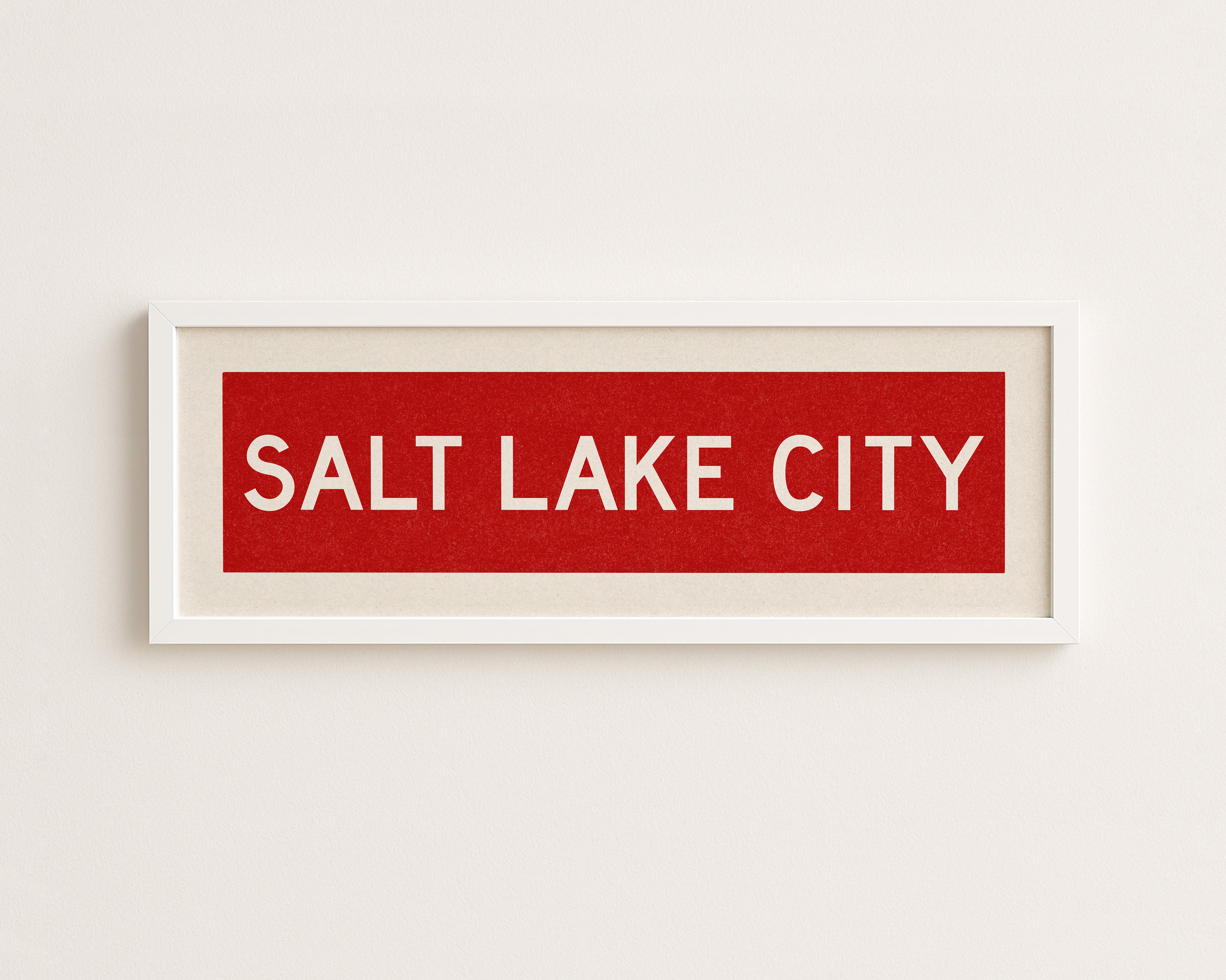 Framed Salt Lake City Red Bus Scroll - Tejas Country Club