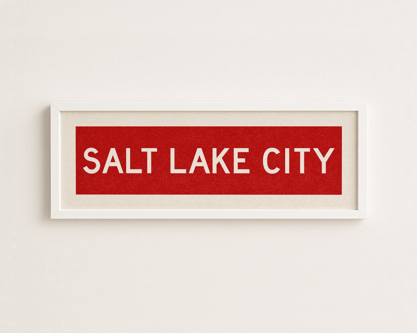 Framed Salt Lake City Red Bus Scroll