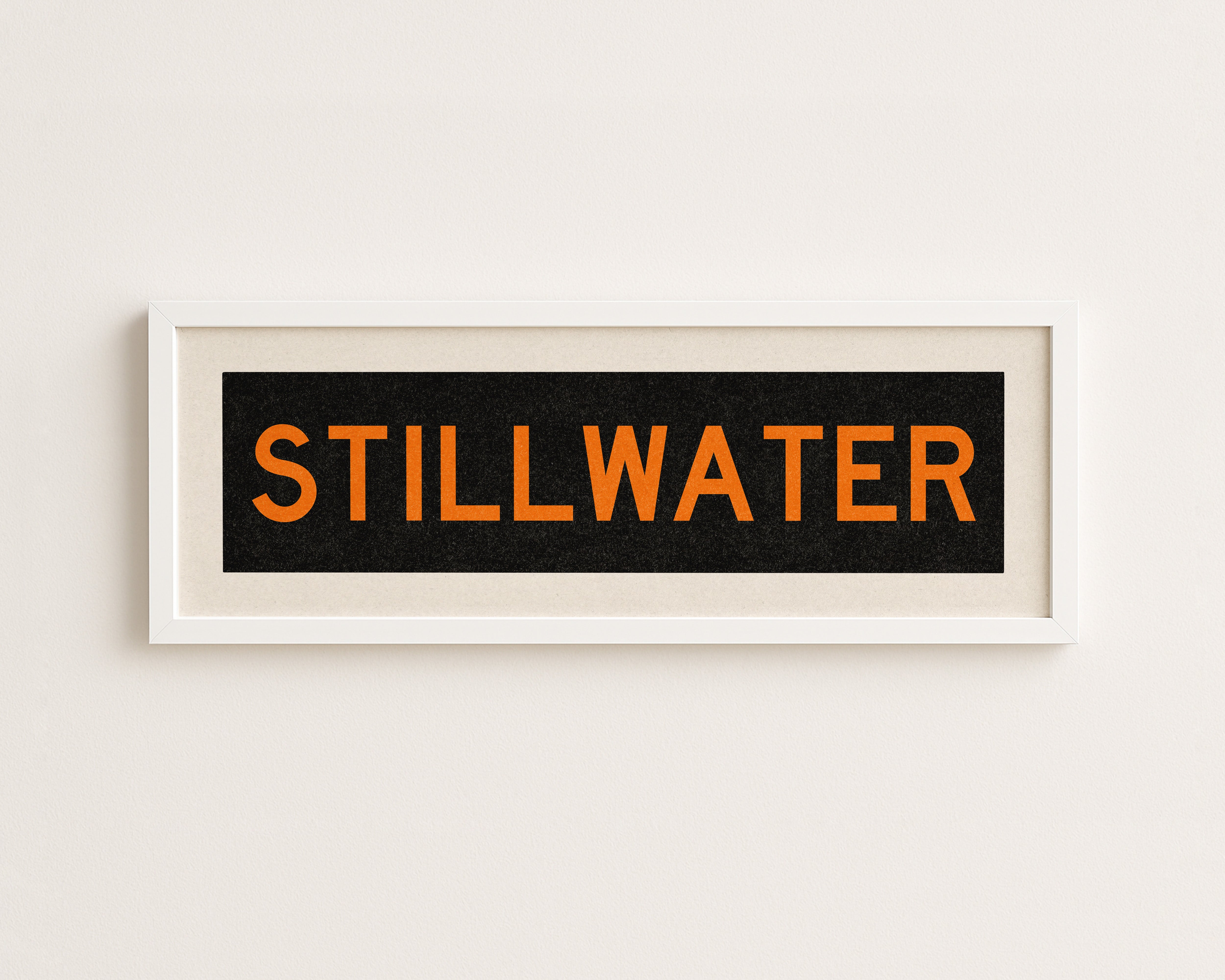 Framed Stillwater Orange Bus Scroll - Tejas Country Club