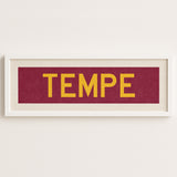 Framed Tempe Maroon Bus Scroll - Tejas Country Club
