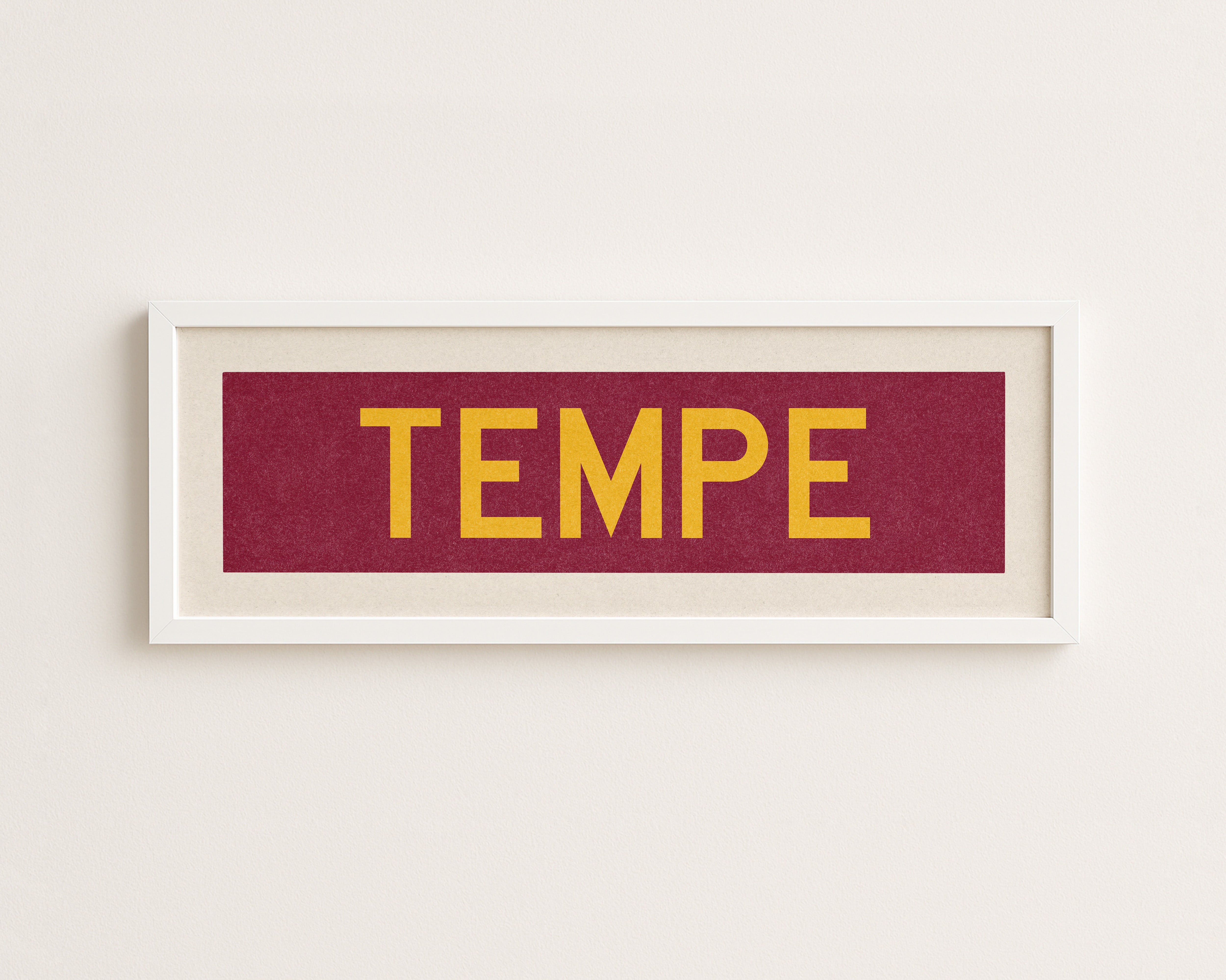 Framed Tempe Maroon Bus Scroll - Tejas Country Club