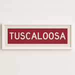 Framed Tuscaloosa Crimson Bus Scroll - Tejas Country Club