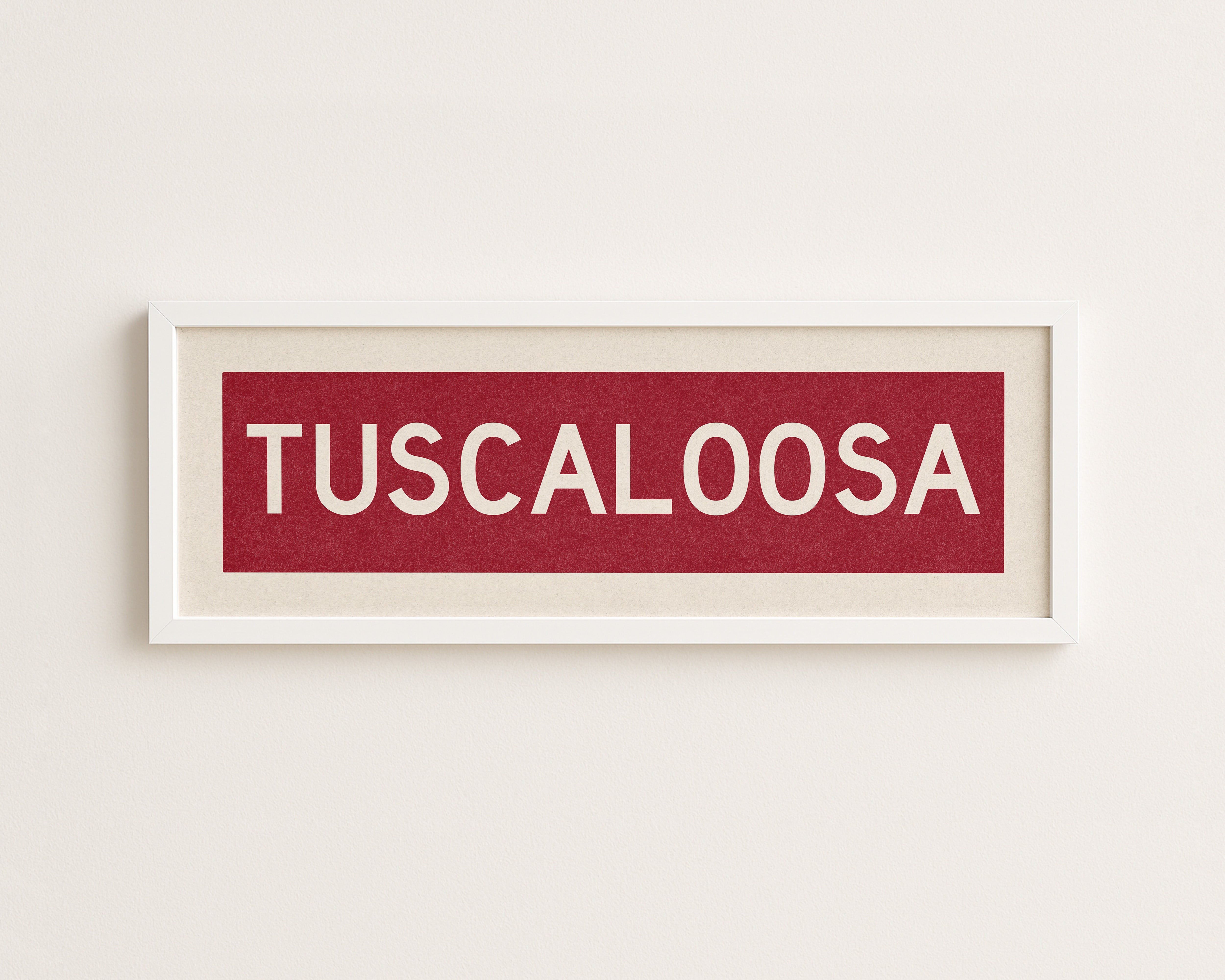 Framed Tuscaloosa Crimson Bus Scroll - Tejas Country Club