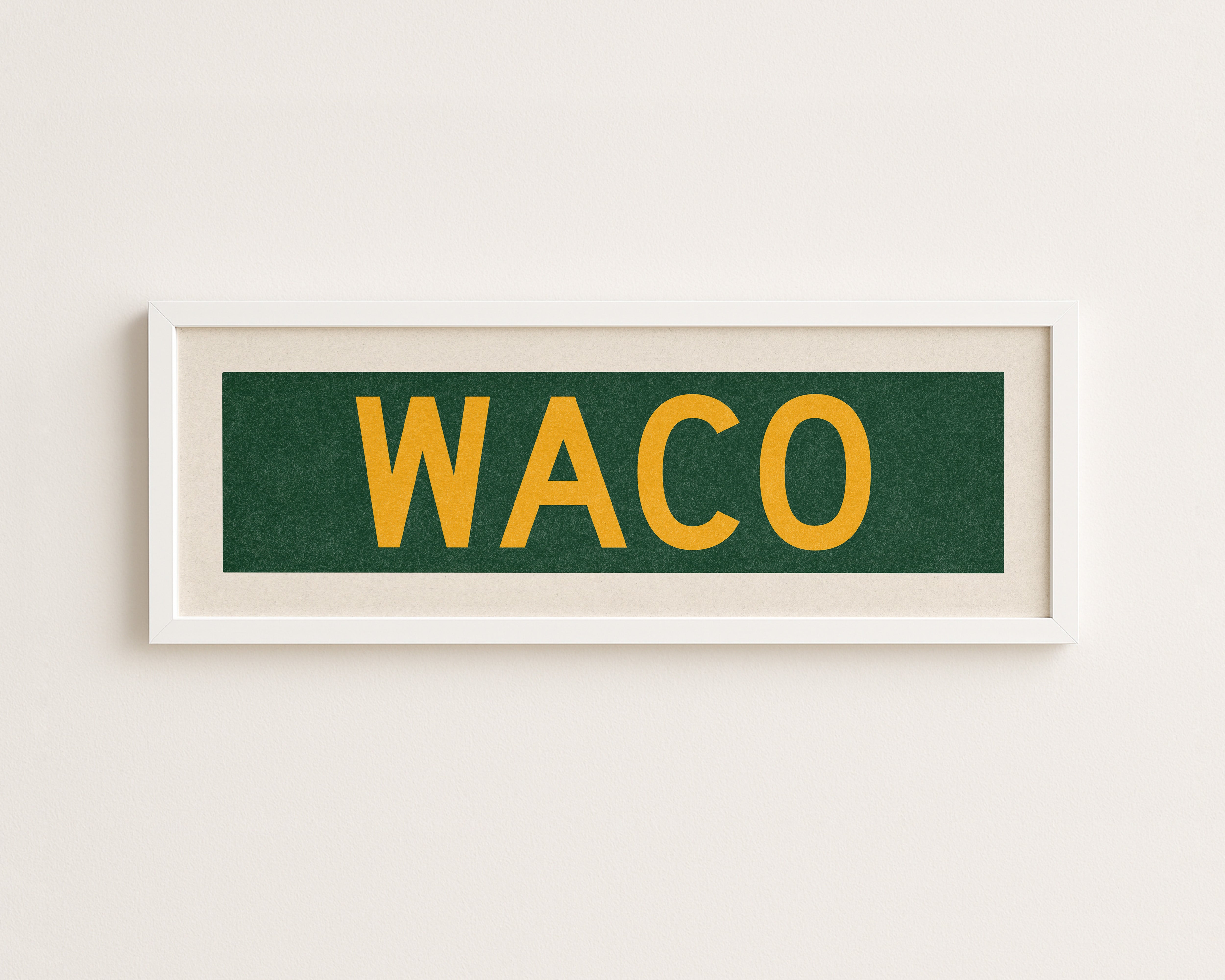 Framed Waco Green Bus Scroll - Tejas Country Club