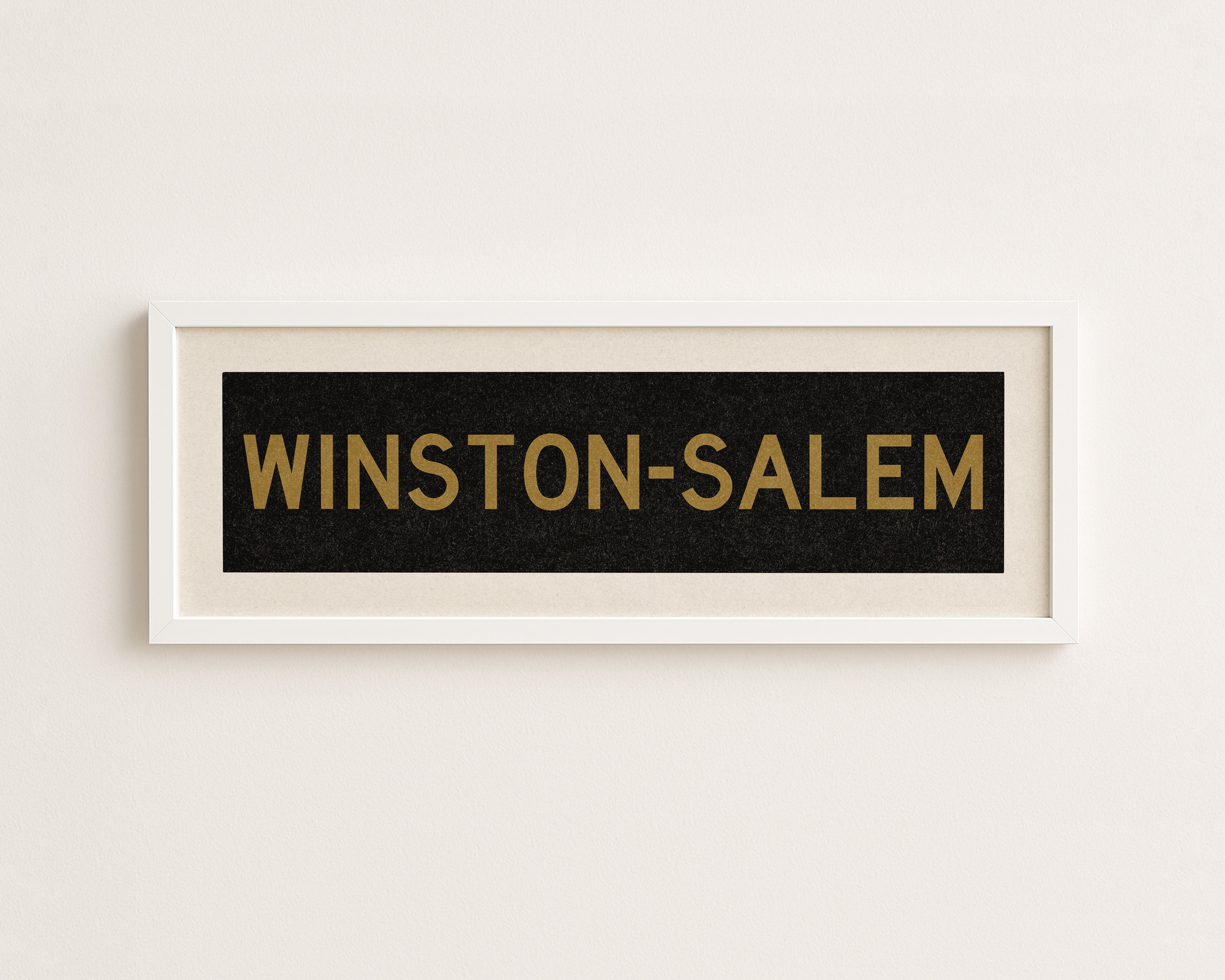 Framed Winston Salem Black & Gold Bus Scroll - Tejas Country Club