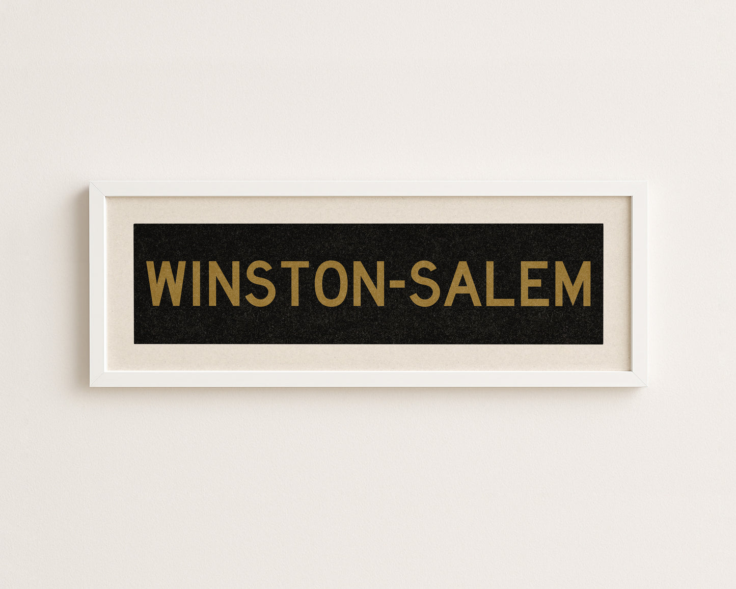Framed Winston Salem Black & Gold Bus Scroll