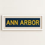 Framed Ann Arbor Navy Bus Scroll - Tejas Country Club