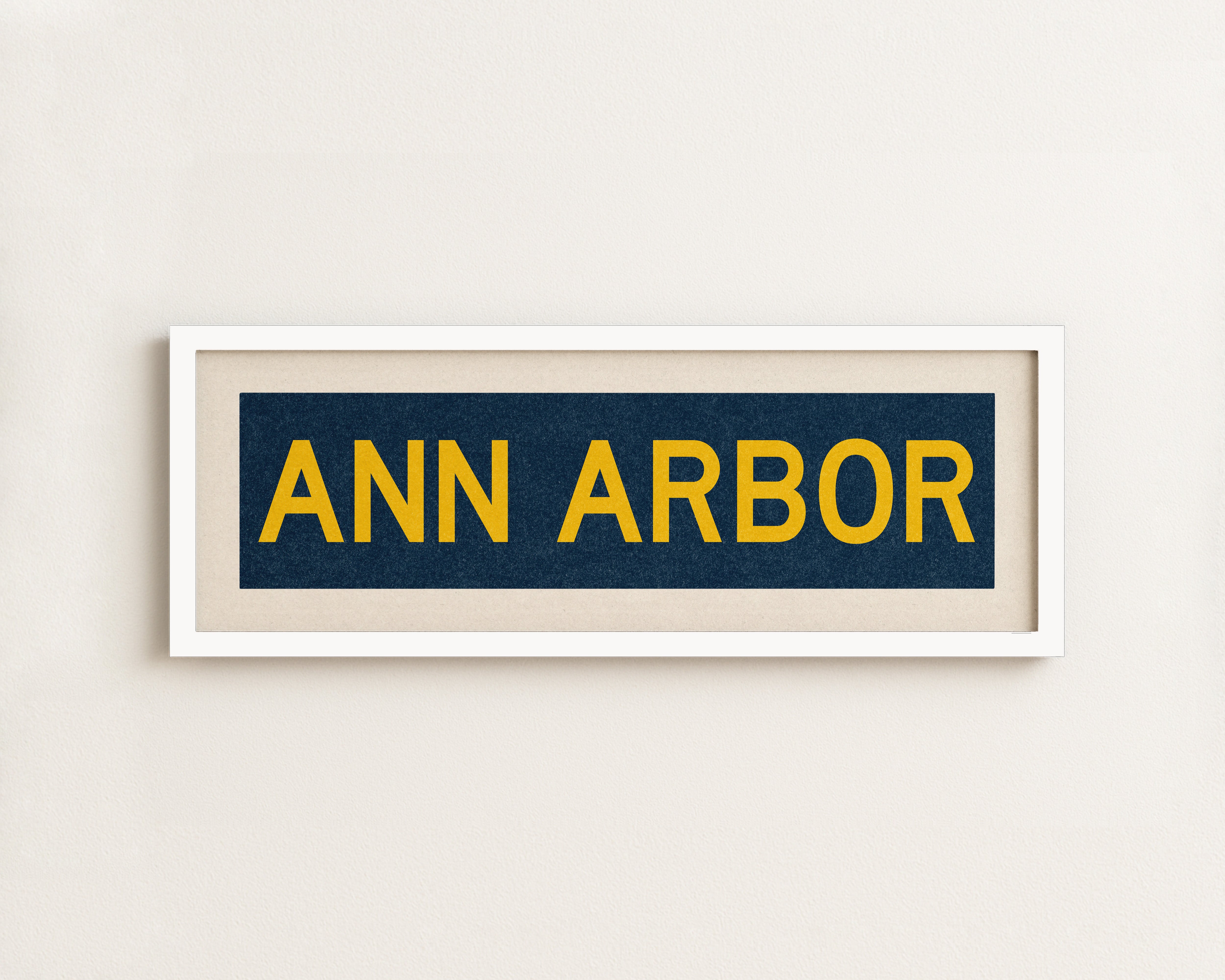 Framed Ann Arbor Navy Bus Scroll - Tejas Country Club