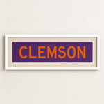 Framed Clemson Purple and Orange Bus Scroll - Tejas Country Club