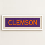 Framed Clemson Purple and Orange Bus Scroll - Tejas Country Club