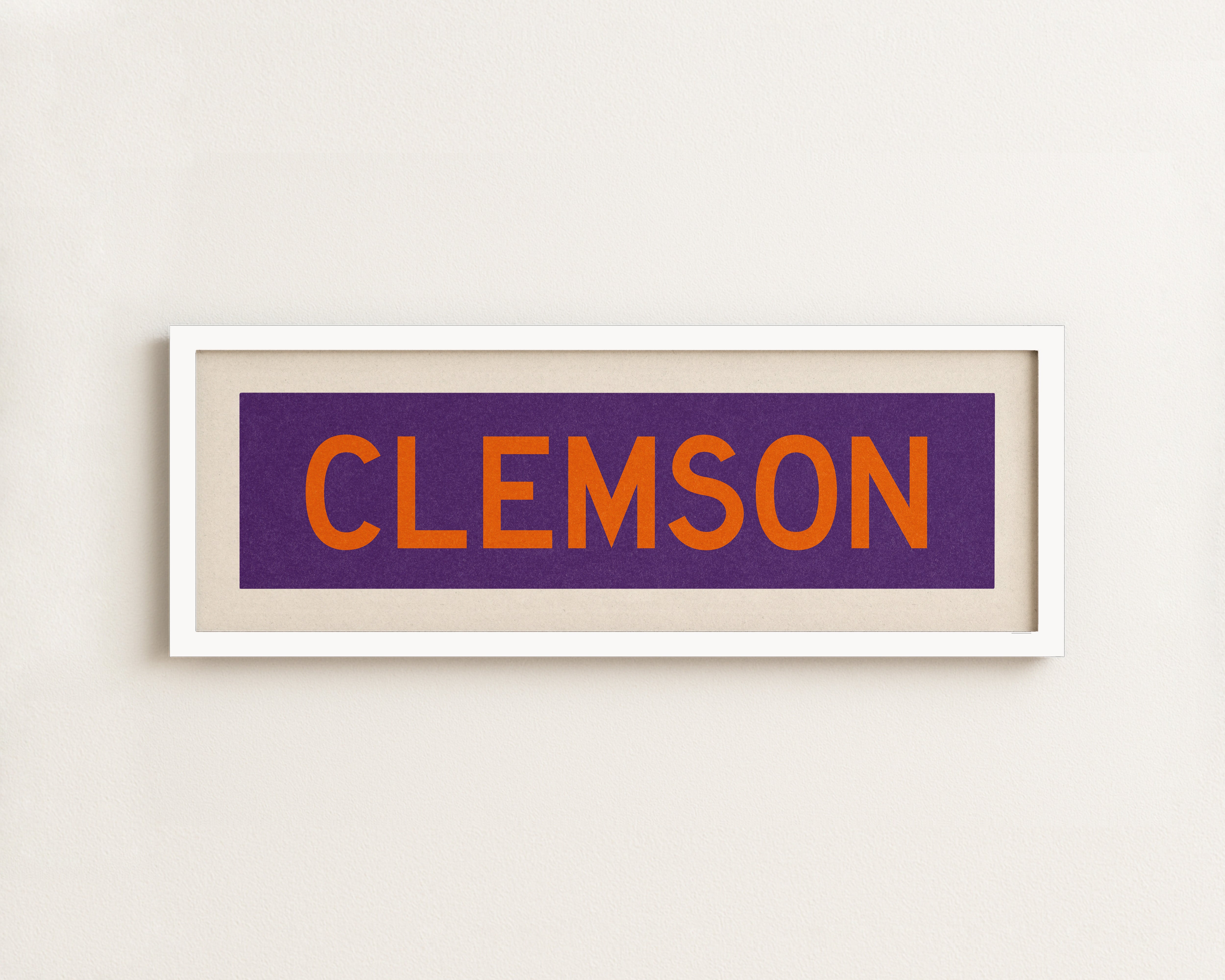 Framed Clemson Purple and Orange Bus Scroll - Tejas Country Club