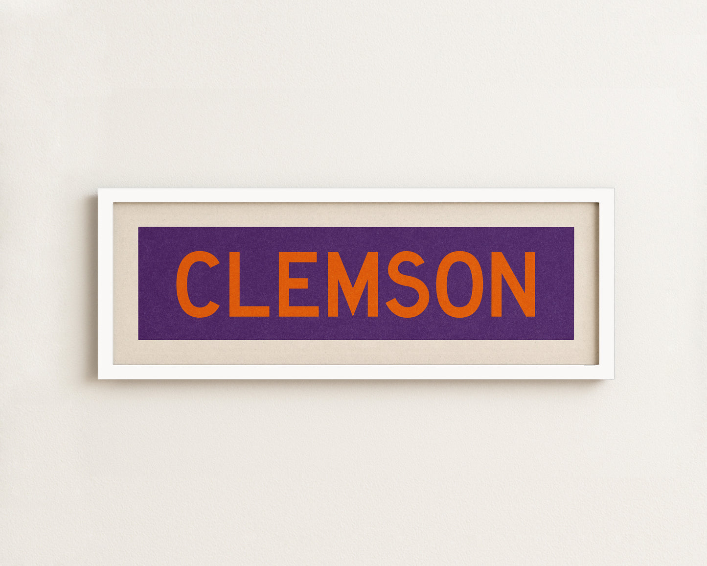 Framed Clemson Purple and Orange Bus Scroll - Tejas Country Club