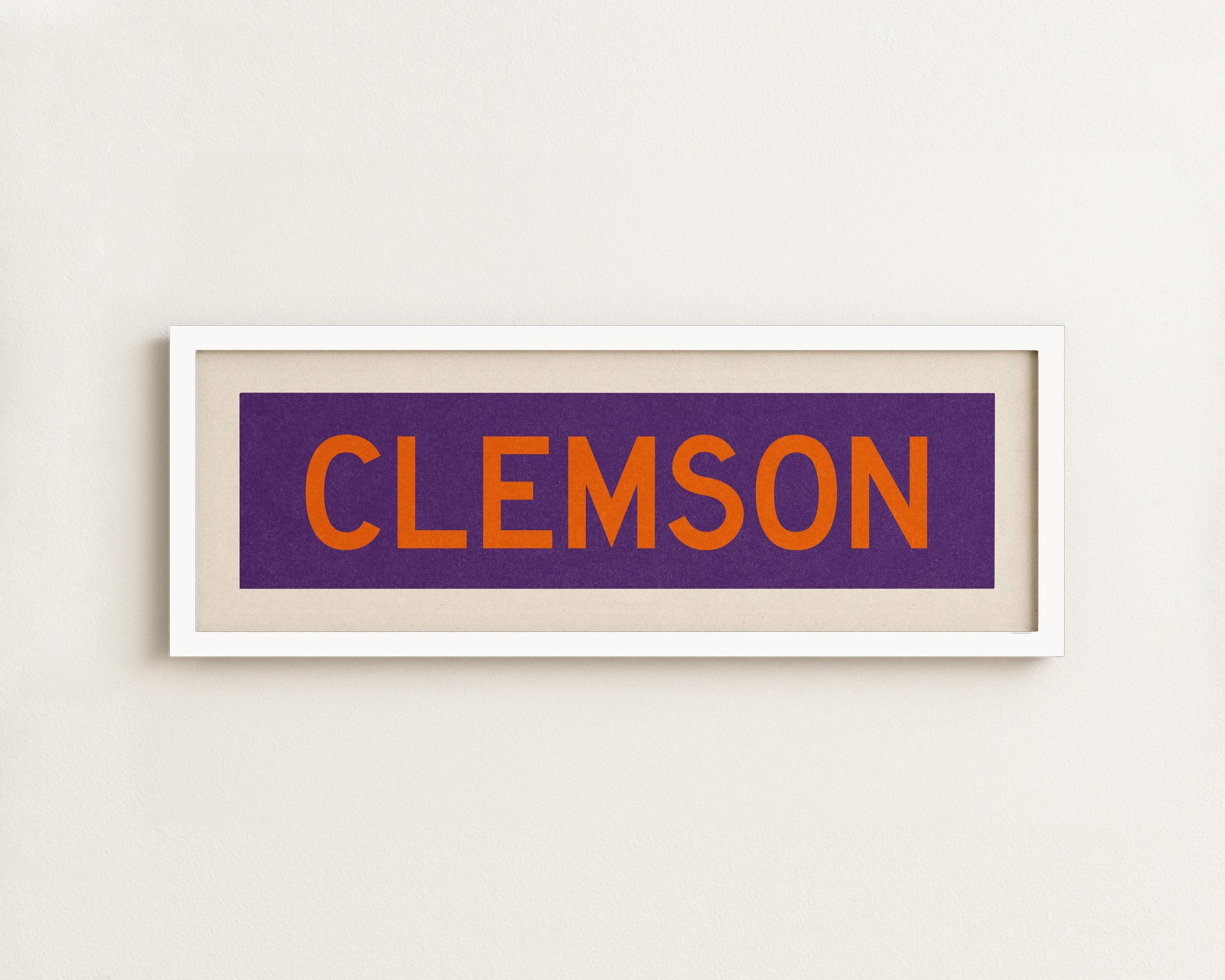 Framed Clemson Purple and Orange Bus Scroll - Tejas Country Club