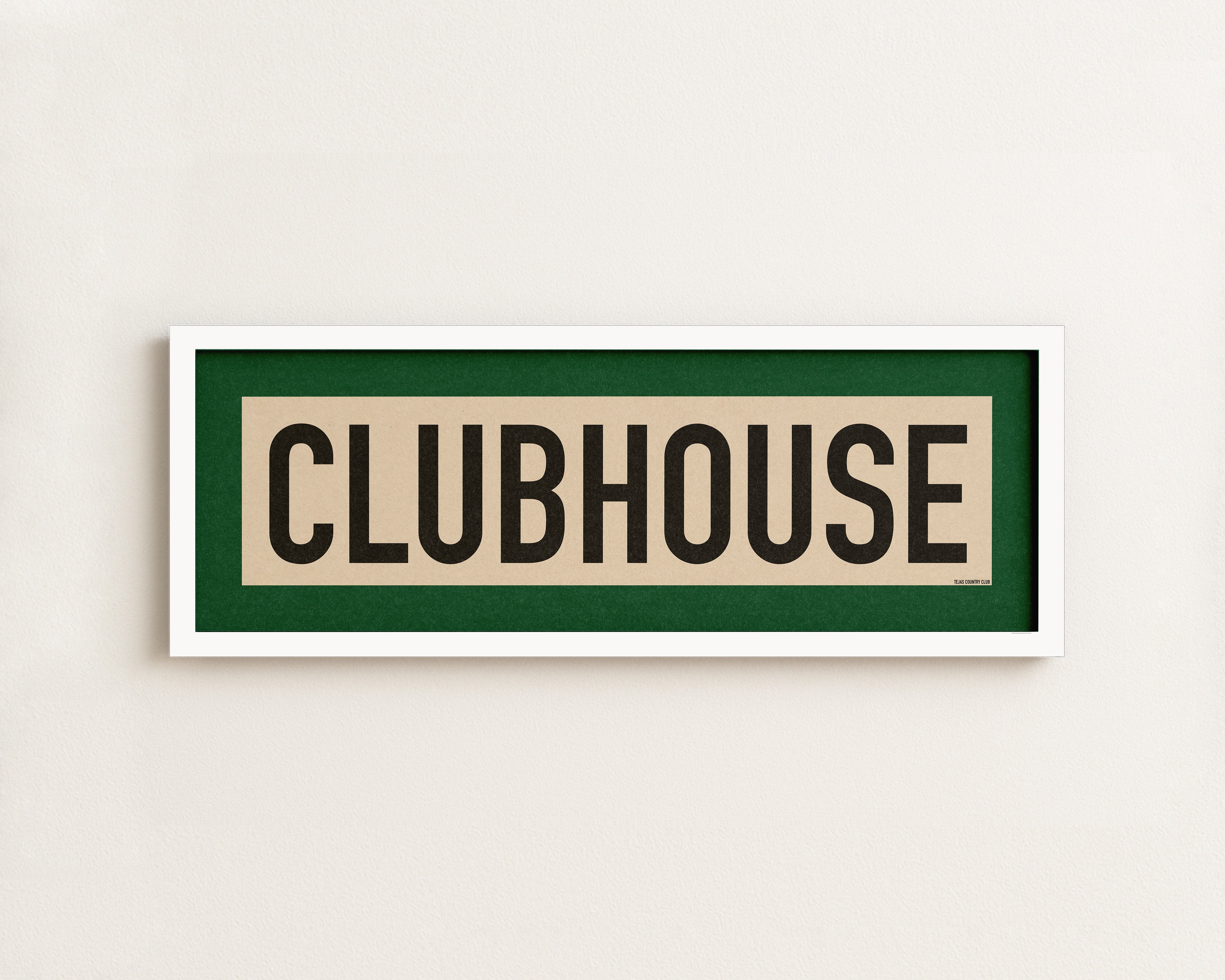 Framed Clubhouse Golf Art Scroll Sign - Tejas Country Club