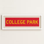 Framed College Park Red and Gold Bus Scroll - Tejas Country Club