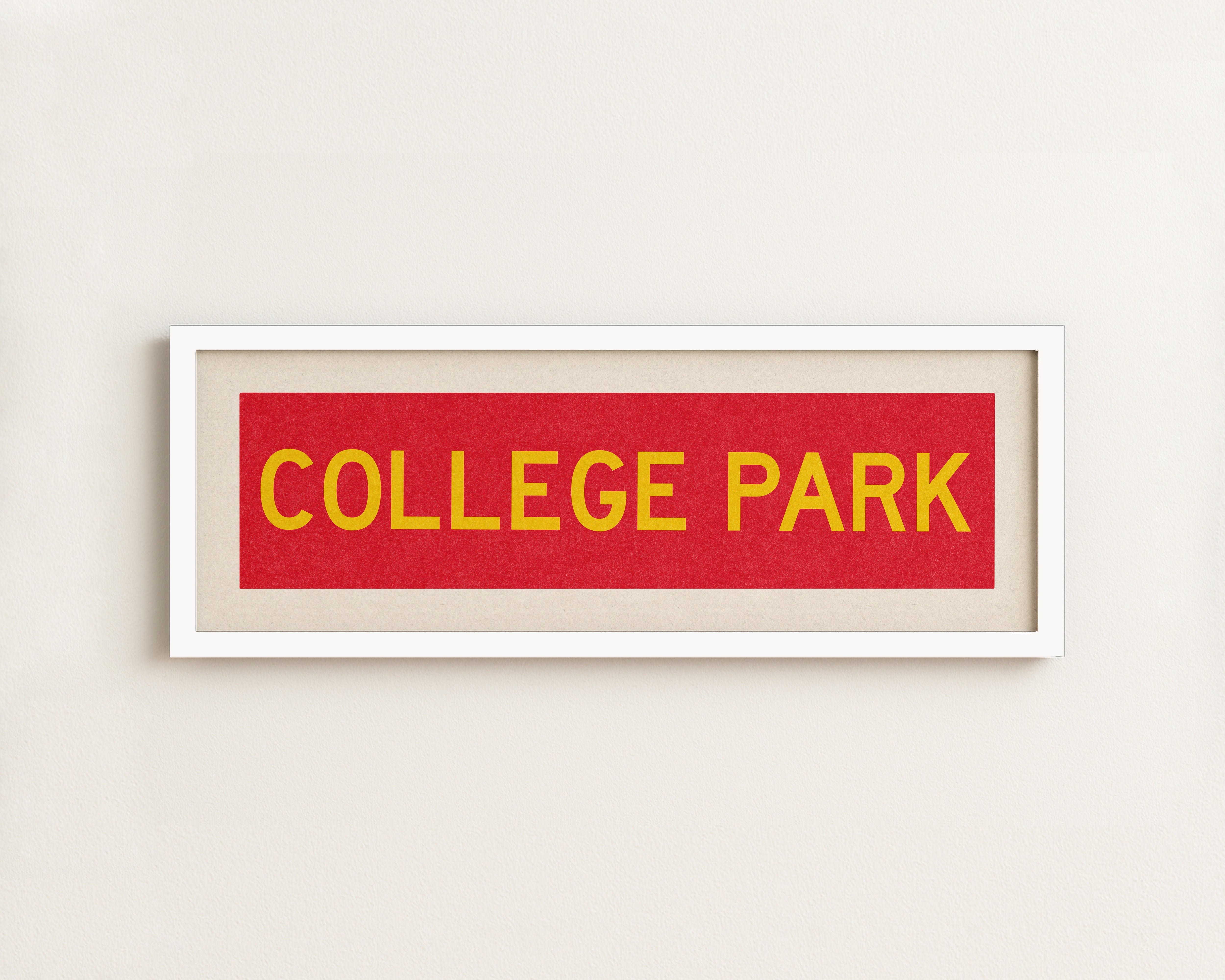 Framed College Park Red and Gold Bus Scroll - Tejas Country Club