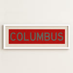 Framed Columbus Red Bus Scroll - Tejas Country Club