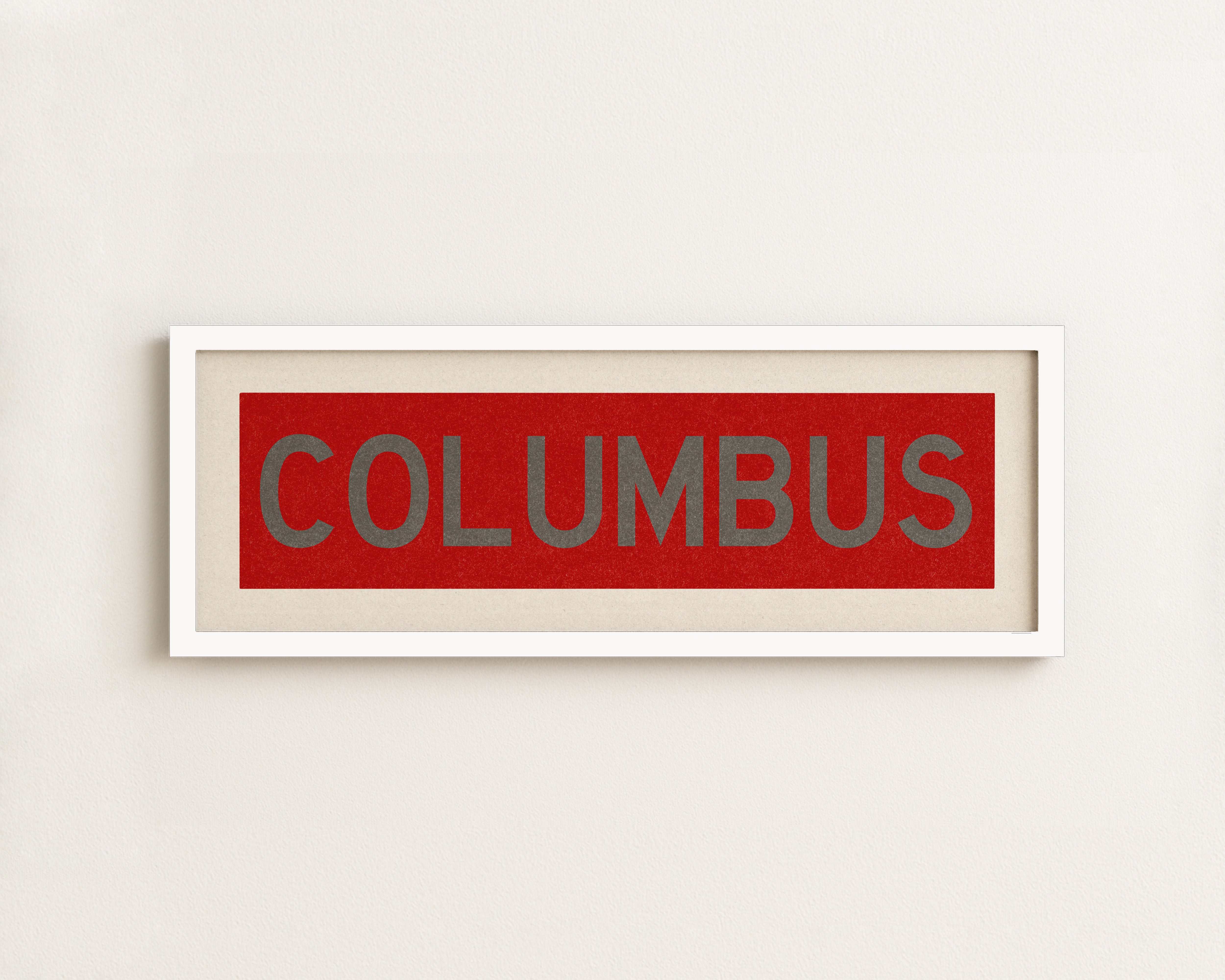 Framed Columbus Red Bus Scroll - Tejas Country Club