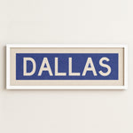 Framed Dallas Blue and White Bus Scroll - Tejas Country Club