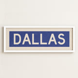Framed Dallas Blue and White Bus Scroll - Tejas Country Club