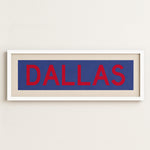 Framed Dallas Blue and Red Bus Scroll - Tejas Country Club