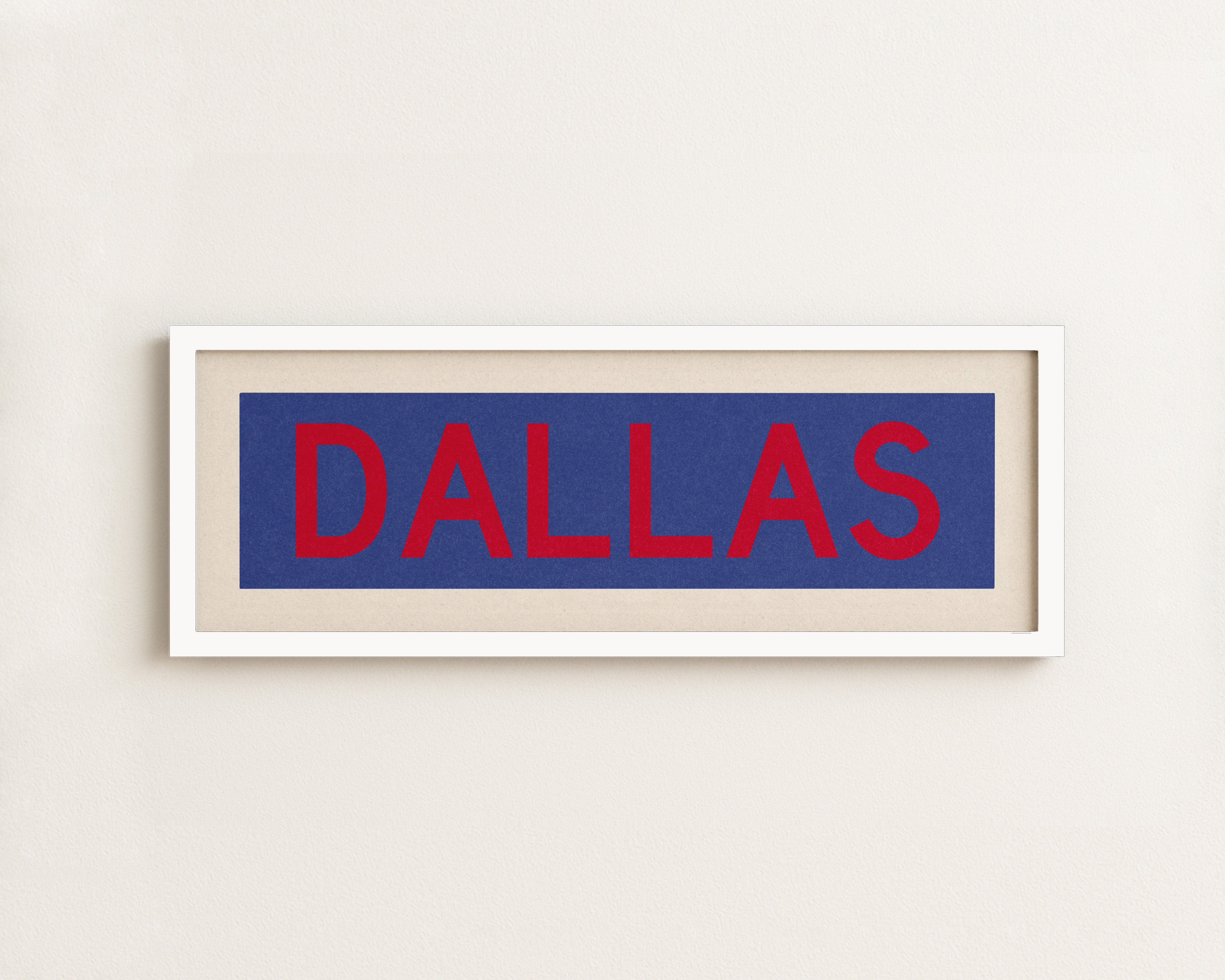 Framed Dallas Blue and Red Bus Scroll - Tejas Country Club