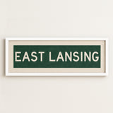 Framed East Lansing Green Bus Scroll - Tejas Country Club
