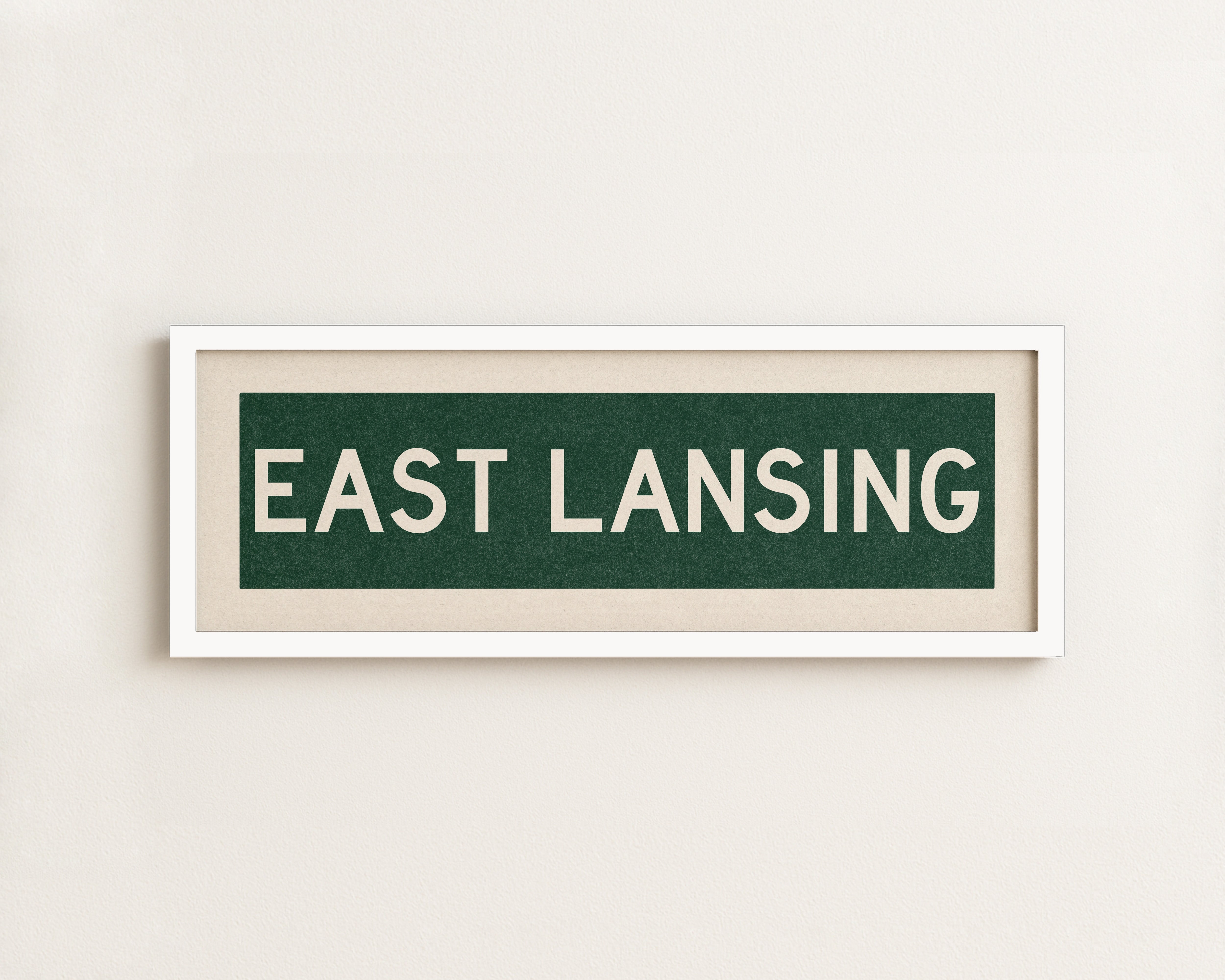 Framed East Lansing Green Bus Scroll - Tejas Country Club
