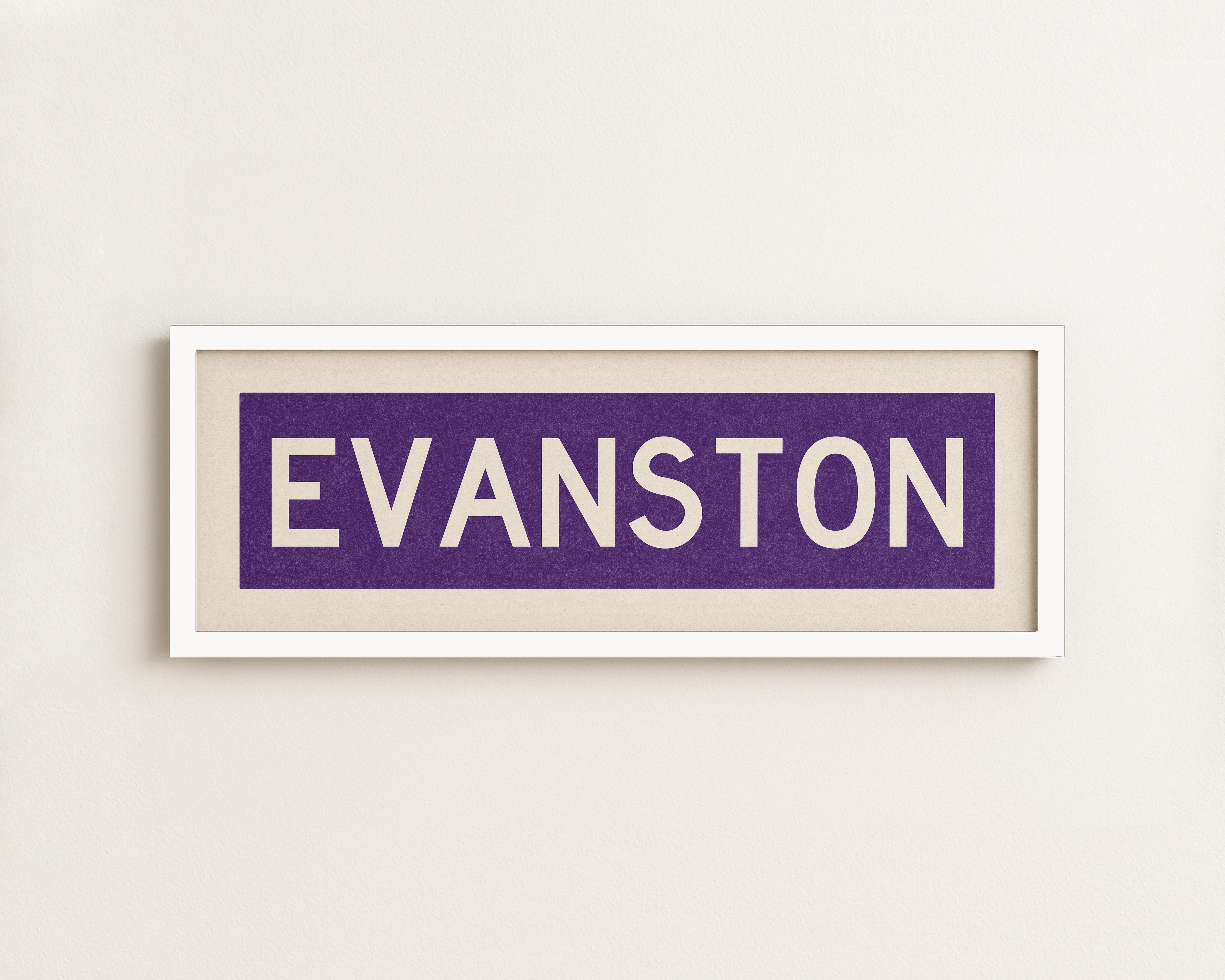 Framed Evanston Purple Bus Scroll - Tejas Country Club