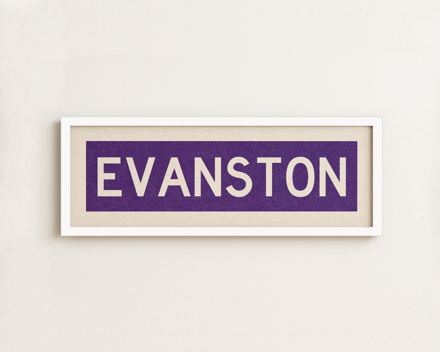 Framed Evanston Purple Bus Scroll
