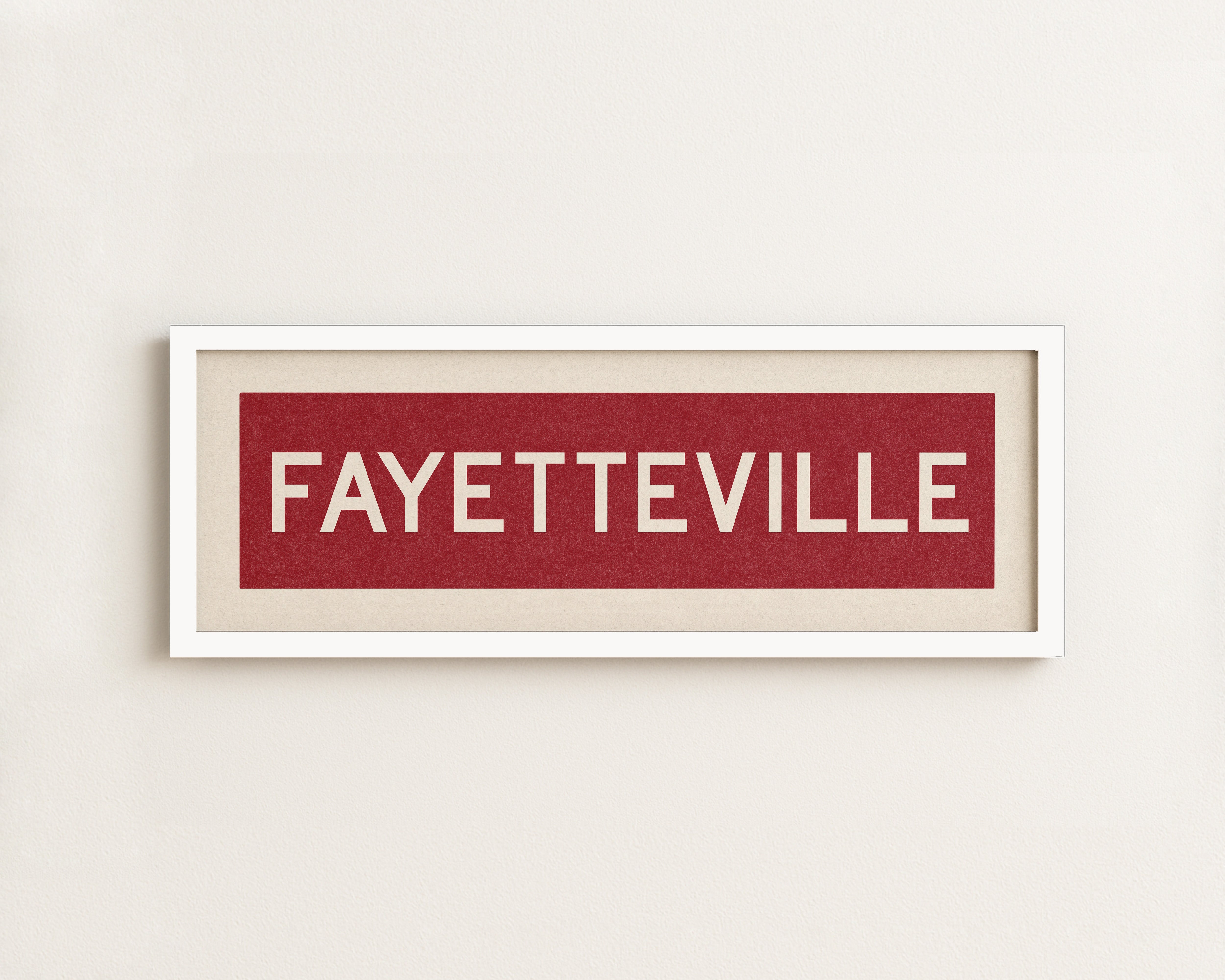Framed Fayetteville Red Bus Scroll - Tejas Country Club