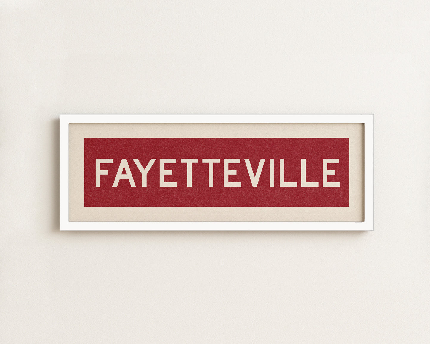 Framed Fayetteville Red Bus Scroll