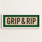 Framed Grip and Rip Golf Art Scroll Sign - Tejas Country Club