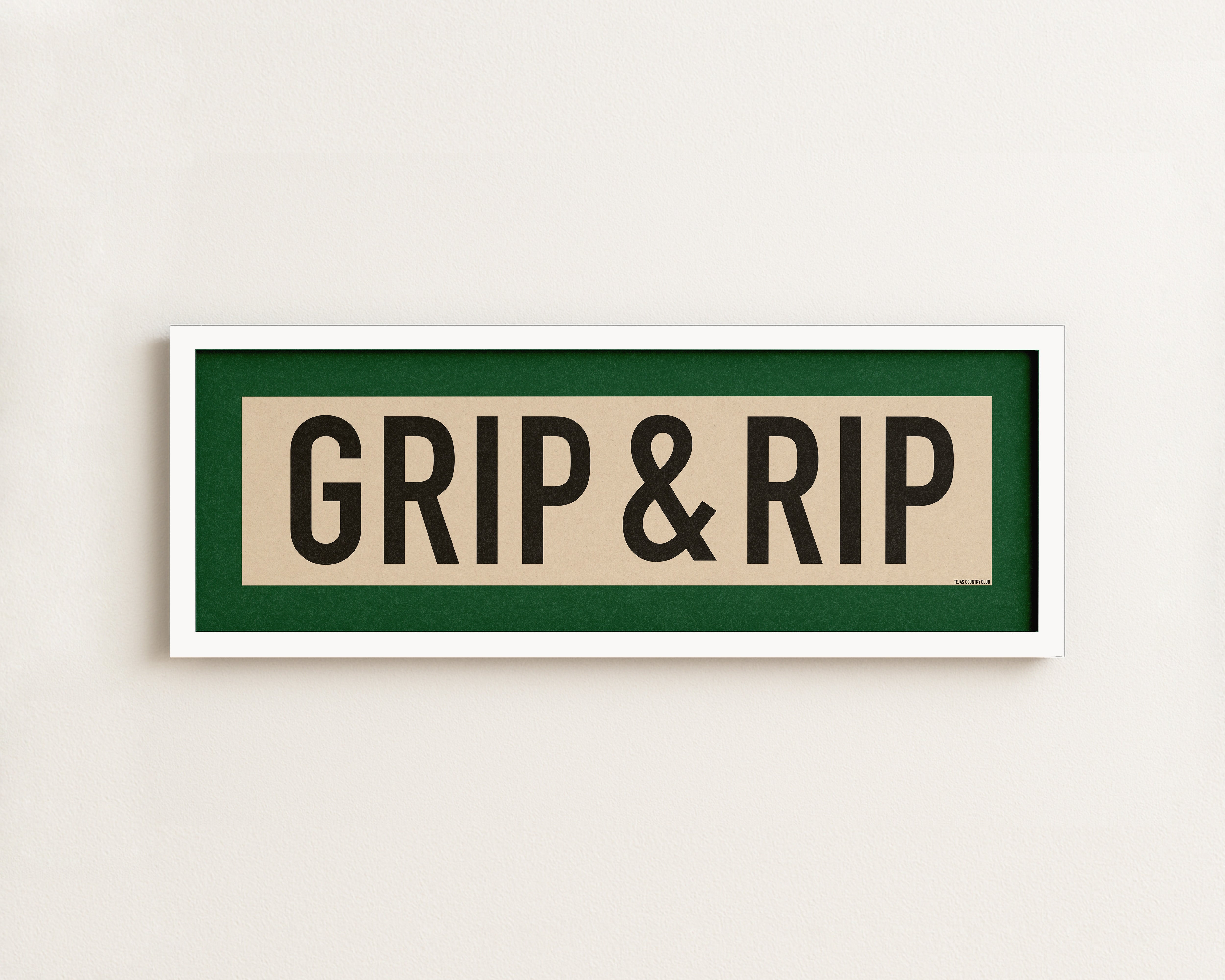 Framed Grip and Rip Golf Art Scroll Sign - Tejas Country Club