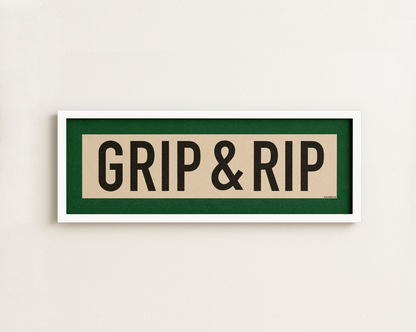 Framed Grip and Rip Golf Art Scroll Sign