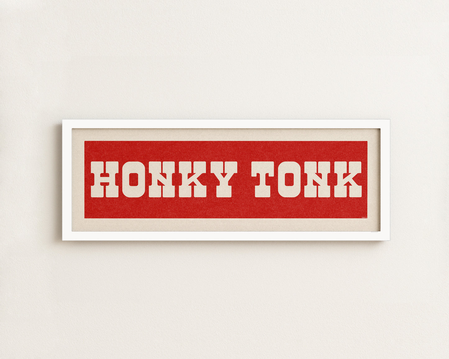 Framed HONKY TONK Sign Red & White Art Print