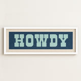 Framed HOWDY Sign Blue & Aqua Art Print - Tejas Country Club