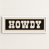 Framed HOWDY Sign Black & White Art Print - Tejas Country Club