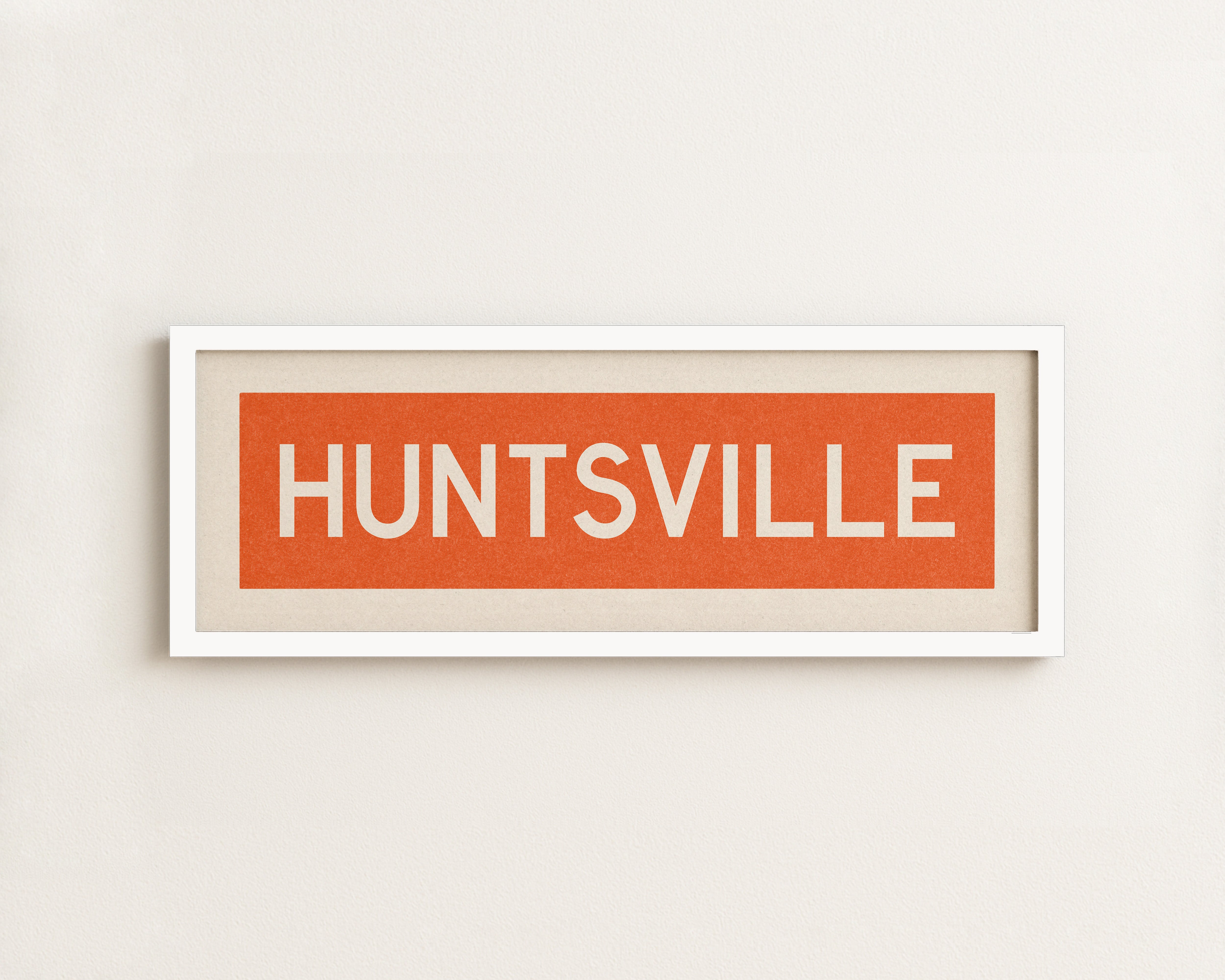 Framed Huntsville Orange and White Bus Scroll - Tejas Country Club