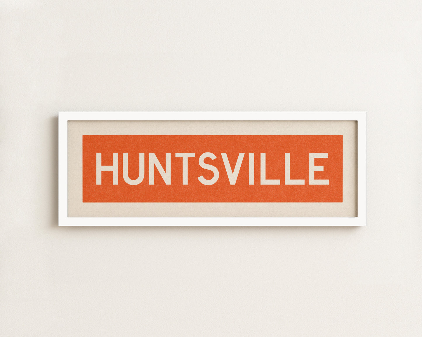 Framed Huntsville Orange and White Bus Scroll