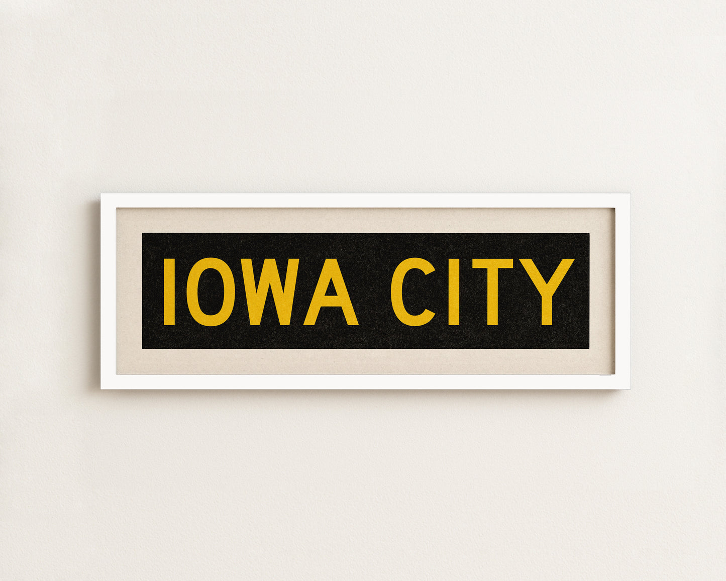 Framed Iowa City Black and Gold Bus Scroll