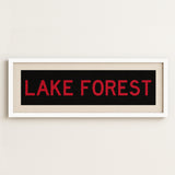 Framed Lake Forest Red and Black Bus Scroll