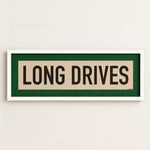 Framed Long Drives Golf Art Scroll Sign - Tejas Country Club