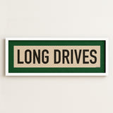 Framed Long Drives Golf Art Scroll Sign - Tejas Country Club