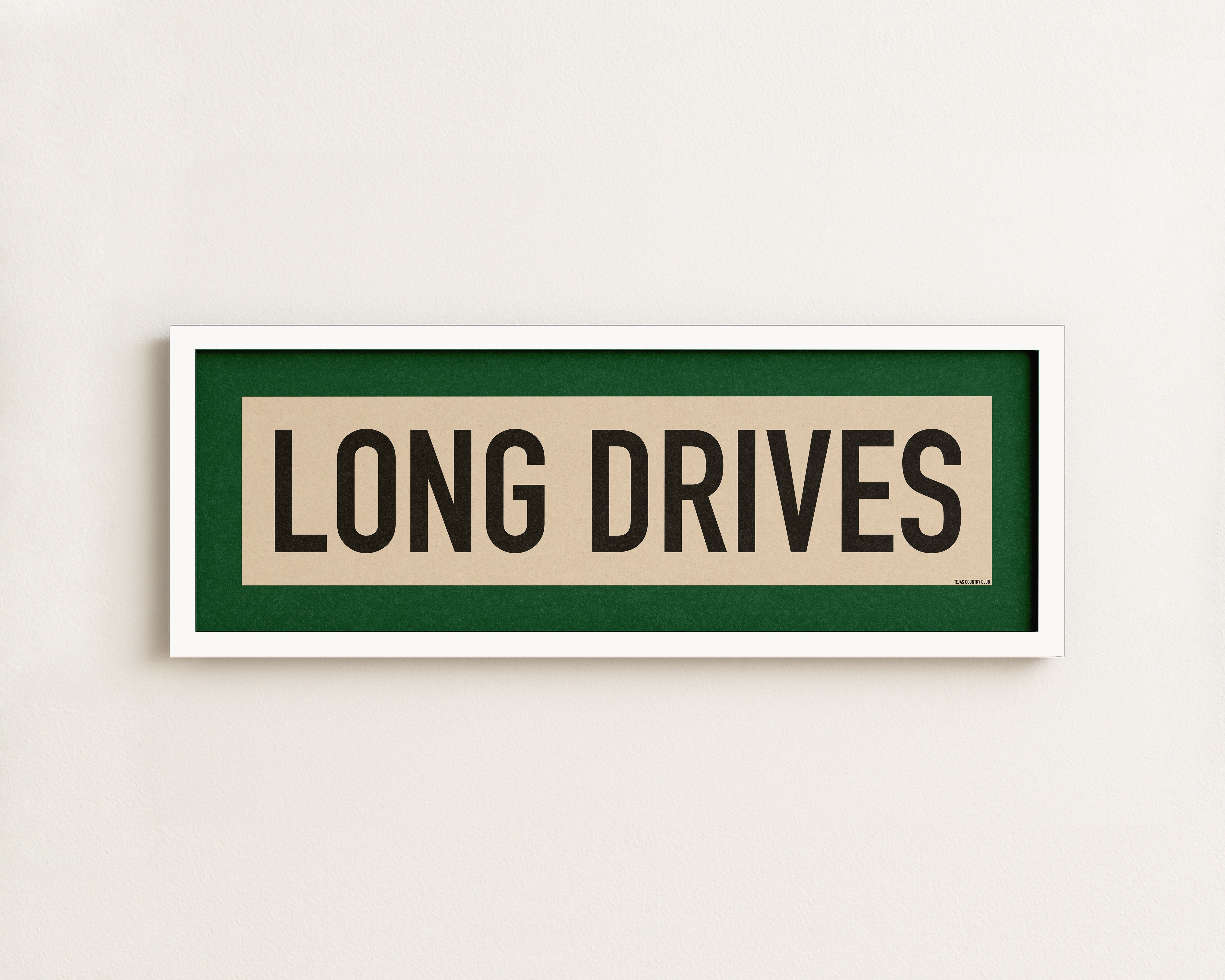 Framed Long Drives Golf Art Scroll Sign - Tejas Country Club