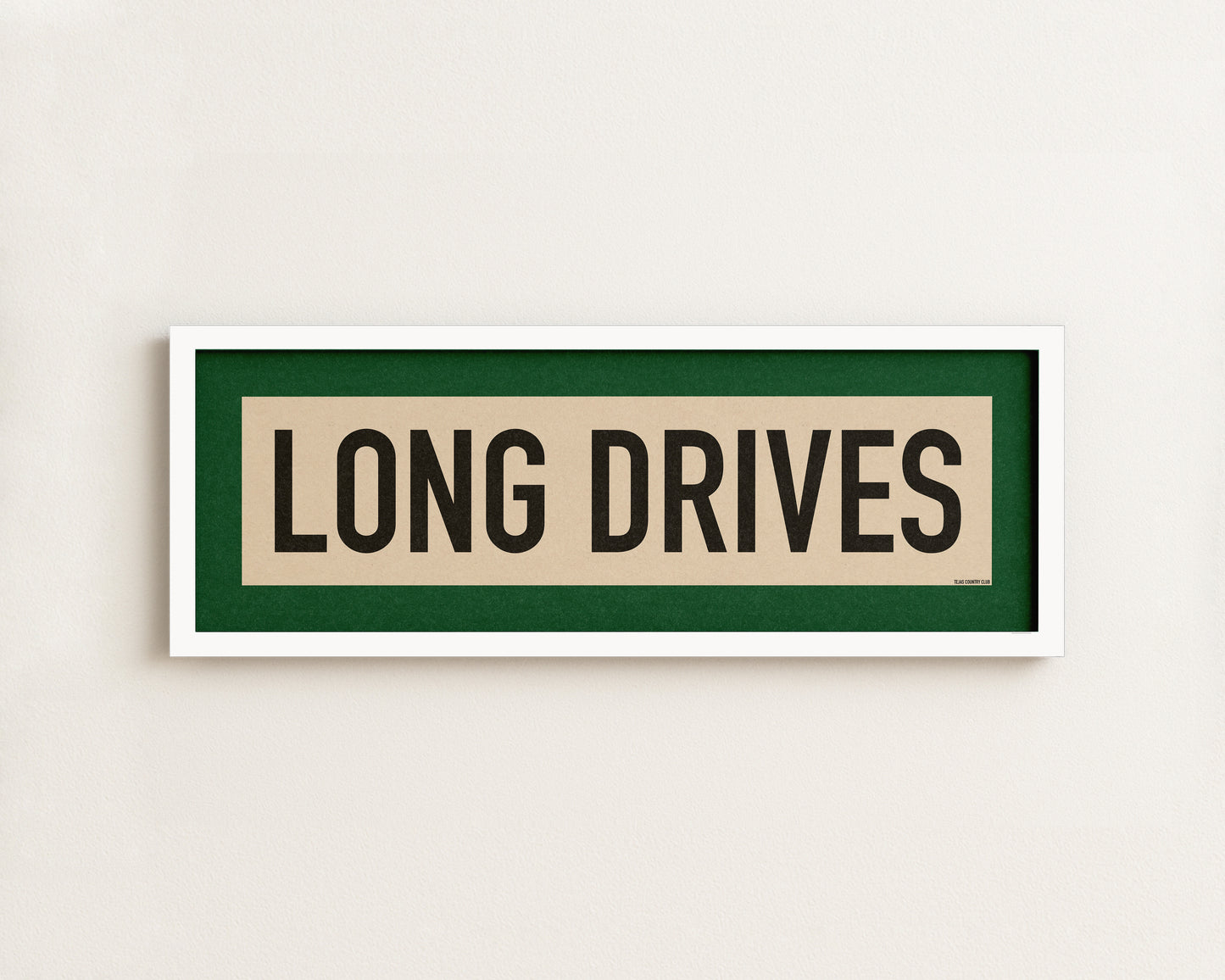 Framed Long Drives Golf Art Scroll Sign