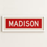 Framed Madison Red Bus Scroll - Tejas Country Club