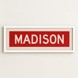 Framed Madison Red Bus Scroll - Tejas Country Club