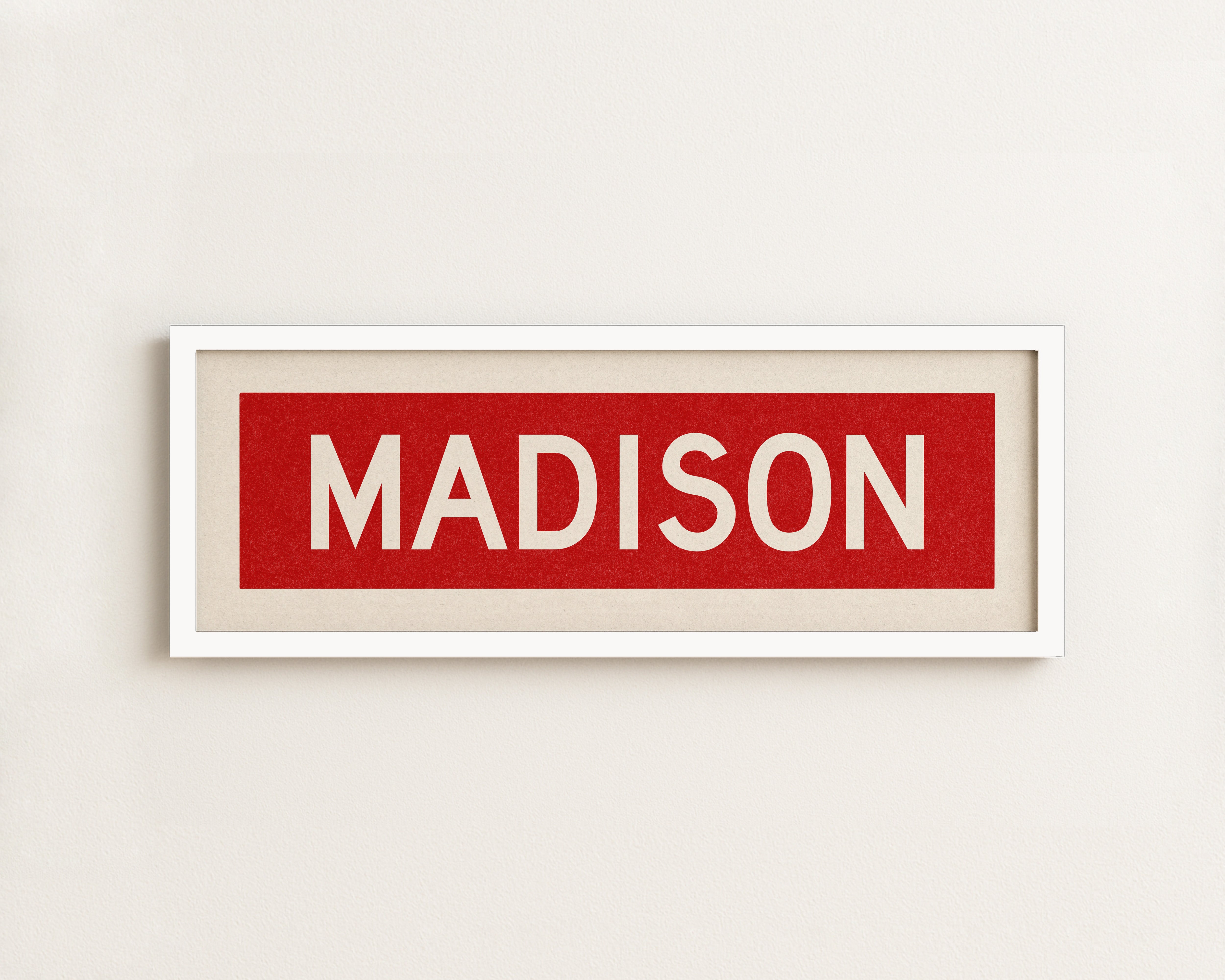 Framed Madison Red Bus Scroll - Tejas Country Club