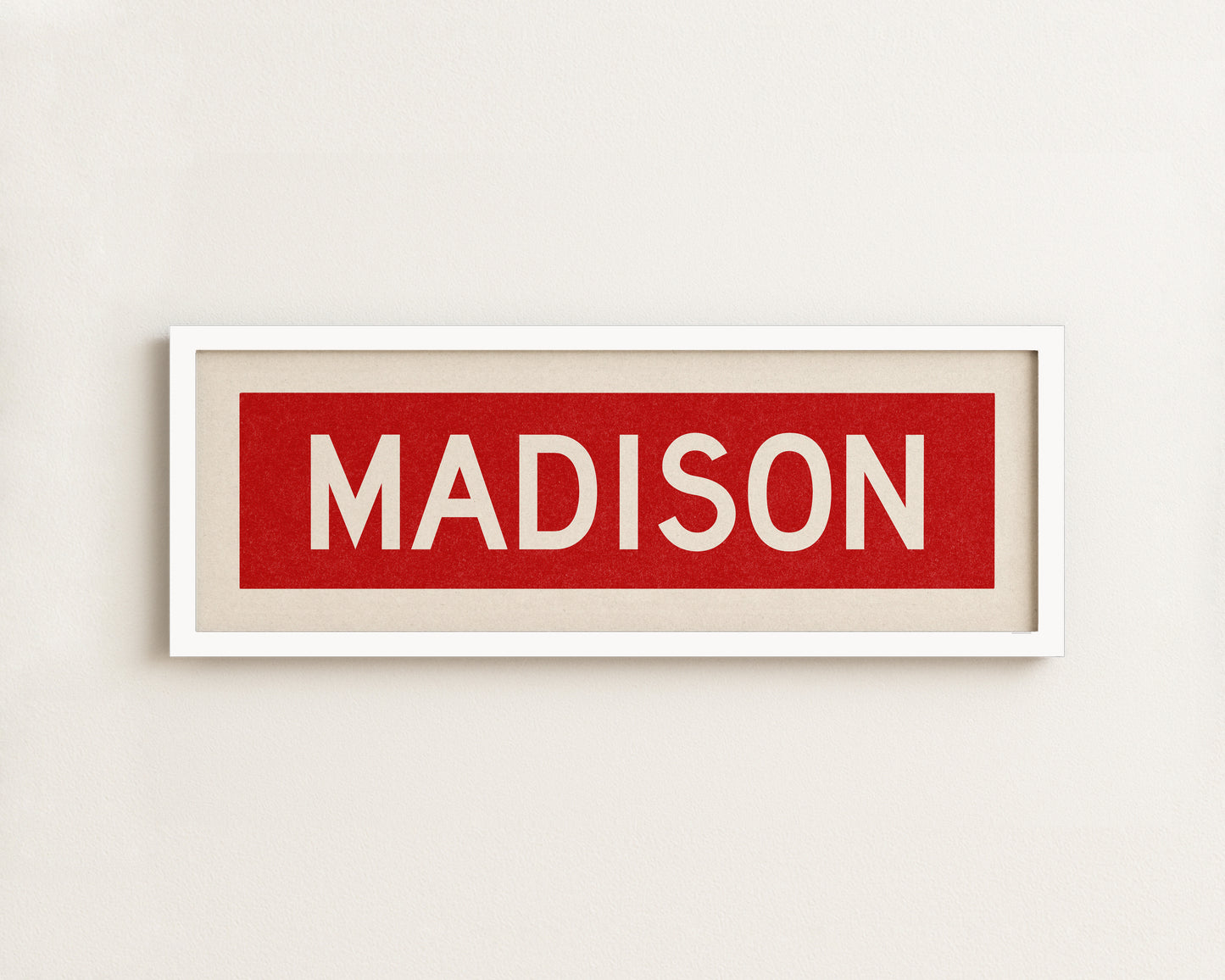 Framed Madison Red Bus Scroll